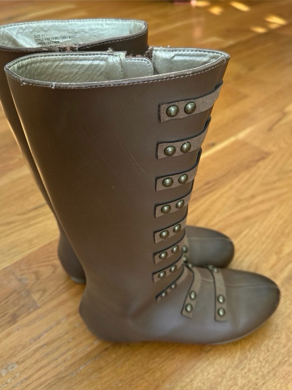 Joyfolie Freya Leather Military style Boots size 1Y